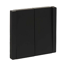 FORTE&PIANO Выключатель 2-клавишный 10А FP105 черный IEK FP-V20-0-10-1-K02