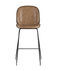 Барный стул Stool Group Турин со спинкой бежевая экокожа черные ножки 9329C BEIGE 1