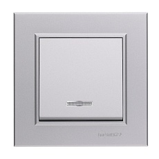 Выключатель Makel 1-кл. СП Karea 10А IP20 сереб. с подсветкой 56065021