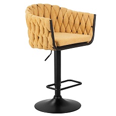 Стул барный DOBRIN LEON (жёлтая ткань (LAR 275-8)) 9690-LM LEON 4