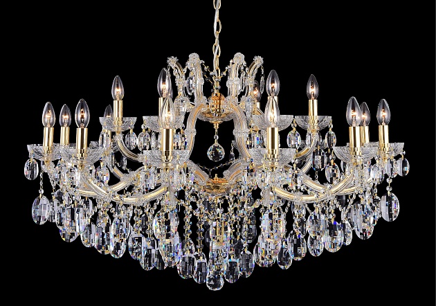 Подвесная люстра Crystal Lux Hollywood SP12+6 Gold изображение 3 Подвесная люстра Crystal Lux Hollywood SP12+6 Gold Фото № 3