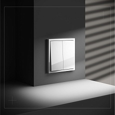 Выключатель с самовозвратом встраиваемый Voltum S70 двухклавишный 10А, (белый глянцевый) VLS020601 4