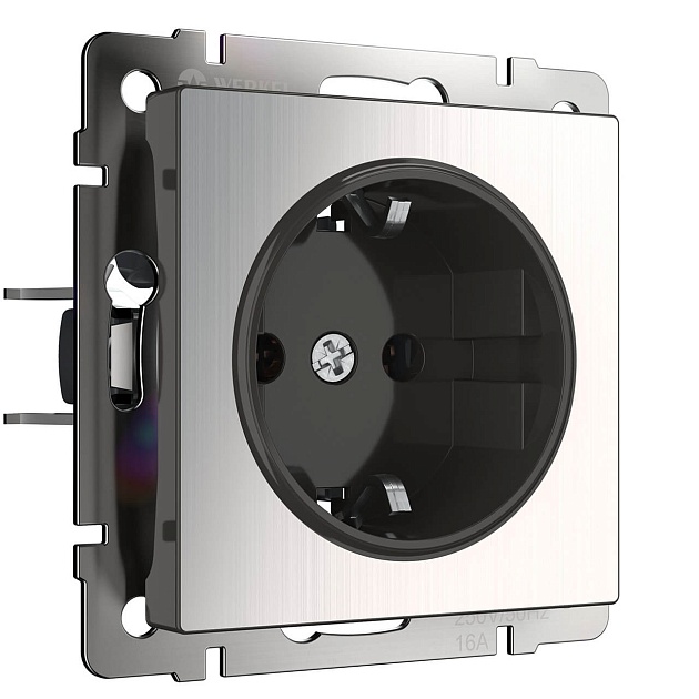 Розетка с заземлением Werkel глянцевый никель W1171002 4690389157950 Фото № 1