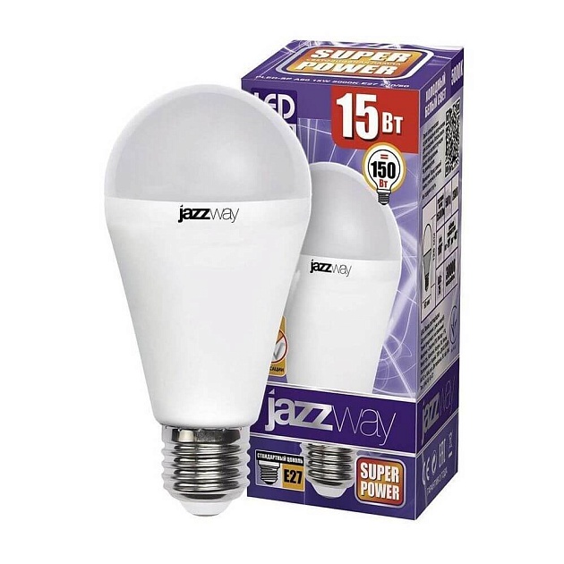 Лампа светодиодная Jazzway E27 15W 5000K матовая 2853035 Фото № 1