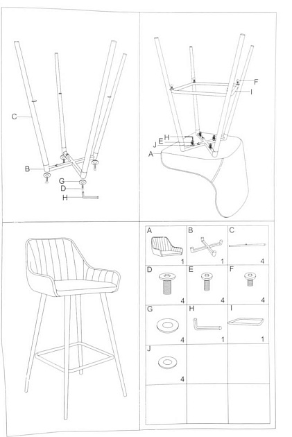 Барный стул Woodville Tarli 11539 изображение 2 Барный стул Woodville Tarli 11539 Фото № 2