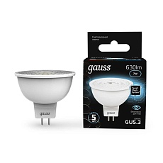 Лампа светодиодная Gauss GU5.3 7W 4100K матовая 101505207 4