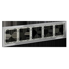 Рамка стеклянная Voltum S70 на 5 постов, (сталь, стекло) VLS110505 2