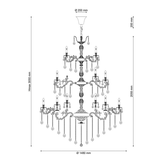Каскадная люстра Lucia Tucci Barletta 122.60 Cream White Фото № 2