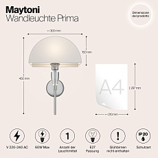 Настенный светильник Maytoni Prima Z034WL-01CH 1