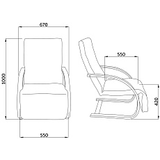 Кресло-качалка AksHome Grand серый ткань 72150 1