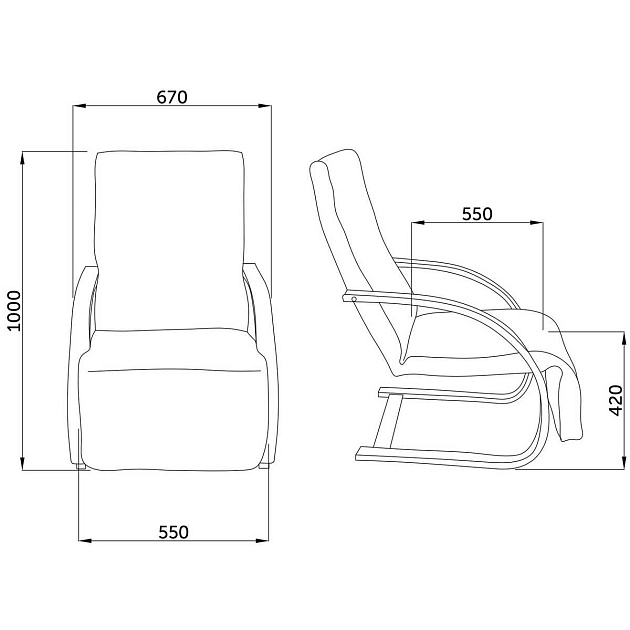 Кресло-качалка AksHome Grand серый ткань 72150 изображение 2 Кресло-качалка AksHome Grand серый ткань 72150 Фото № 2