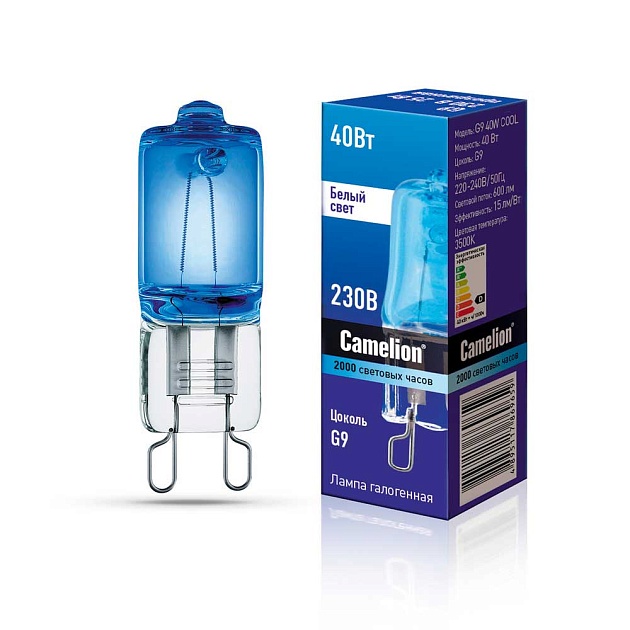 Лампа галогенная Camelion G9 40W COOL 3500K 11467 изображение 1 Лампа галогенная Camelion G9 40W COOL 3500K 11467 Фото № 1