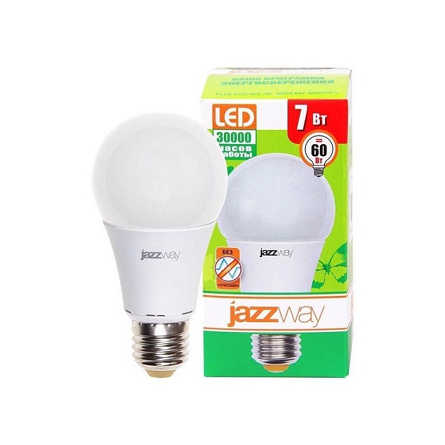 Лампа светодиодная Jazzway E27 7W 3000K матовая 1033178 Фото № 1
