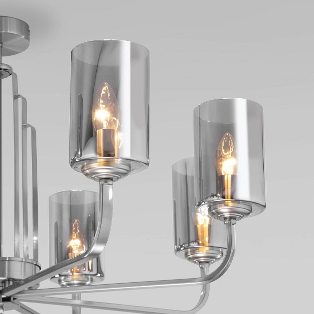 Потолочная люстра Eurosvet Defi 60138/8 сатин-никель изображение 2 Потолочная люстра Eurosvet Defi 60138/8 сатин-никель Фото № 2