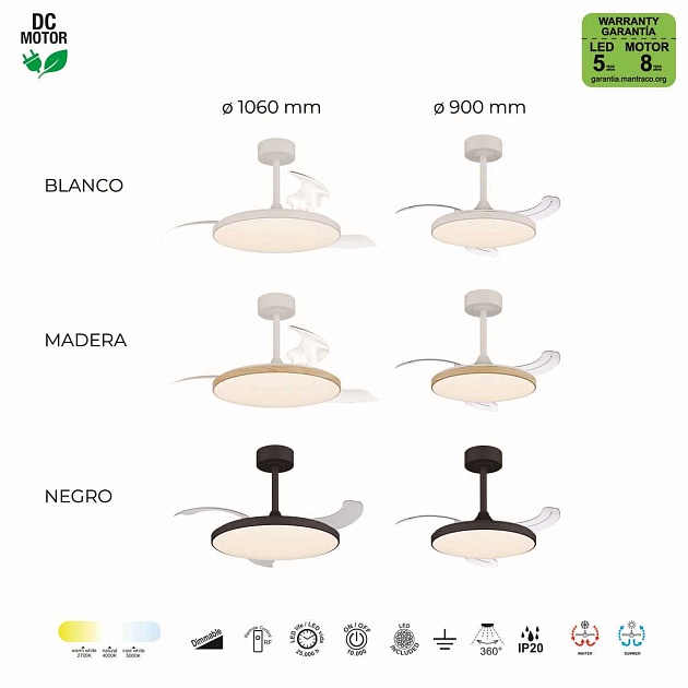 Люстра-вентилятор Mantra SLIM FAN mini 9009 изображение 3 Люстра-вентилятор Mantra SLIM FAN mini 9009 Фото № 3