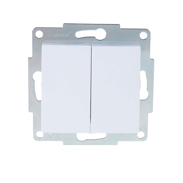 Выключатель двойной Lezard Karina белый 707-0288-101 Фото № 1