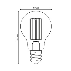 Лампа светодиодная Uniel E27 5W 4000K прозрачная LED-A60-5W/4000K/E27/CL GLY01TR UL-00011933 1