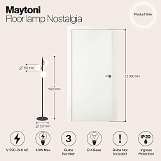 Торшер Maytoni Nostalgia MOD048FL-03G 1