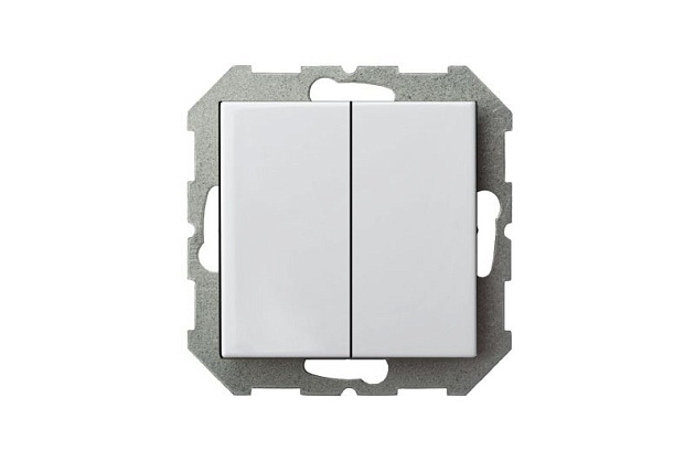 Выключатель двухклавишный Liregus Epsilon белый 28-003 Фото № 5