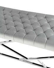 Банкетка Stool Group АРТ ДЕКО вельвет серый сталь серебро BENCH-016-GR 3