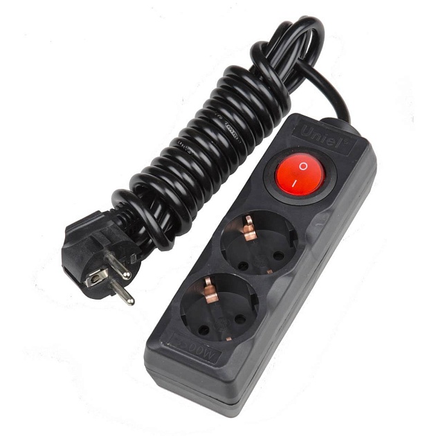 Удлинитель Uniel 2гн х 3м с/з + выкл Стандарт S-GCD2-3B BLACK UL-00003607 изображение 1 Удлинитель Uniel 2гн х 3м с/з + выкл Стандарт S-GCD2-3B BLACK UL-00003607 Фото № 1