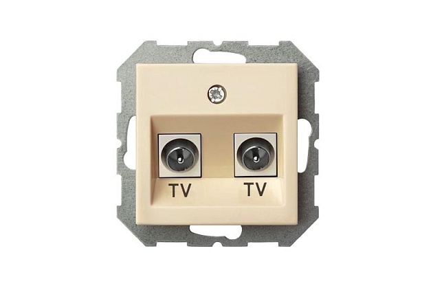ТВ-розетка двойная оконечная Liregus Epsilon бежевый 28-0721 изображение 2 ТВ-розетка двойная оконечная Liregus Epsilon бежевый 28-0721 Фото № 2