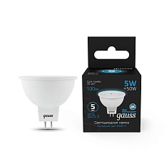 Лампа светодиодная Gauss GU5.3 5W 6500K матовая 101505305 4