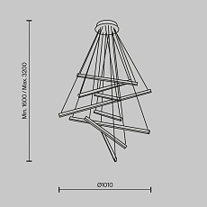 Подвесной светодиодный светильник Maytoni Line MOD016PL-L96BK 1