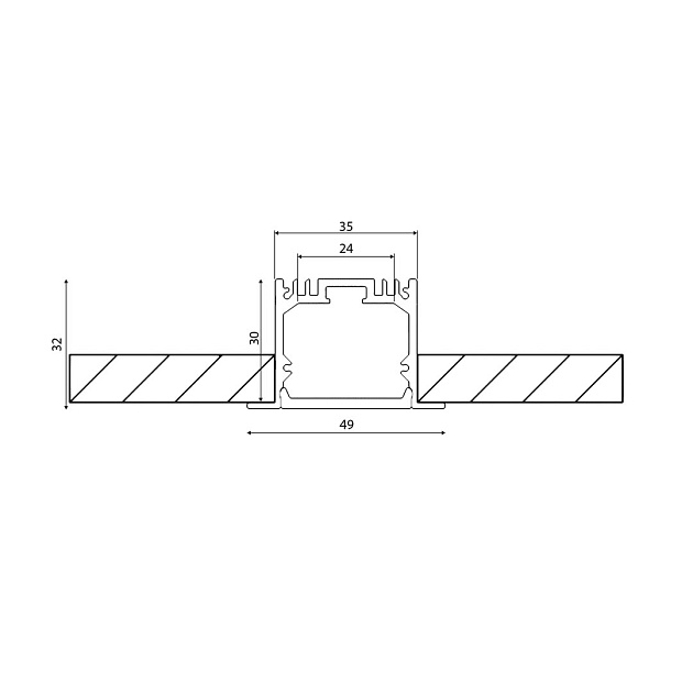 Профиль встраиваемый DesignLed LE.4932-R 010356 изображение 2 Профиль встраиваемый DesignLed LE.4932-R 010356 Фото № 2