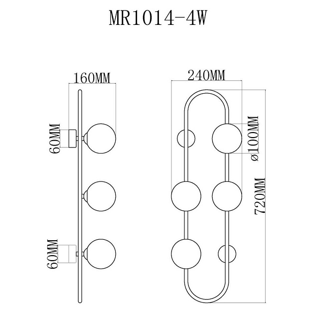 Настенный светильник MyFar Stacy MR1014-4W Фото № 2