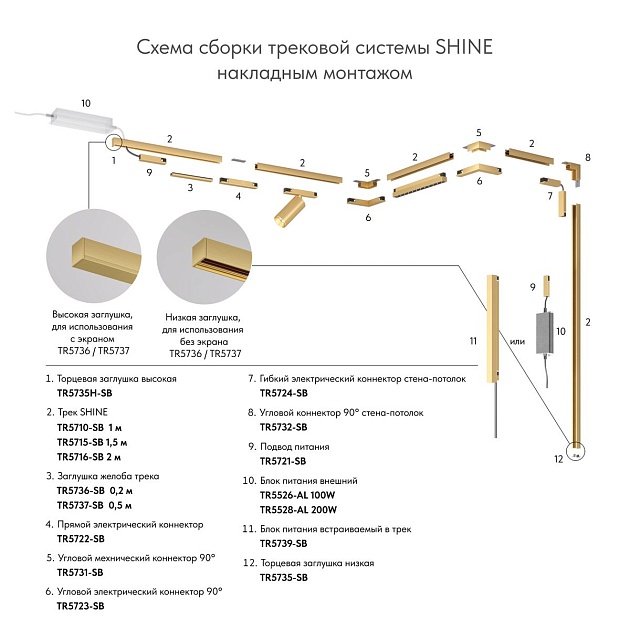 Заглушка торцевая Denkirs Shine Base (2 шт.) TR5735-SB изображение 4 Заглушка торцевая Denkirs Shine Base (2 шт.) TR5735-SB Фото № 4