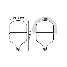 Лампа светодиодная Gauss E27 42W 6500K матовая 63234 4
