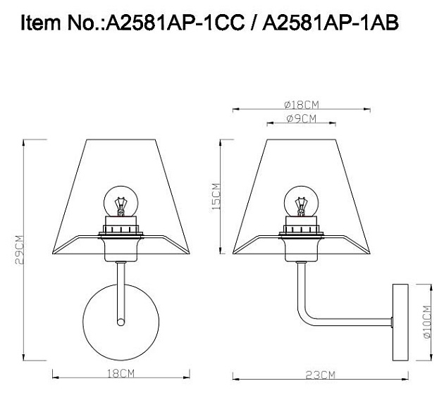 Бра Arte Lamp Elba A2581AP-1CC Фото № 4