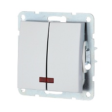 Выключатель LK Studio 2-кл., с индикаторами (схема 5L) 16 A, 250 B (серебристый металлик) LK60 861203-1 1