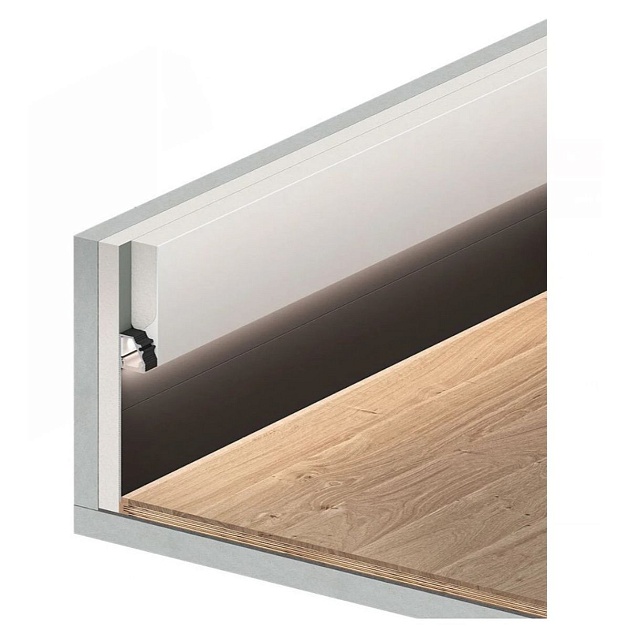 Теневой напольный плинтус FerGipps черный ПП 90 УТ000002532 Фото № 2