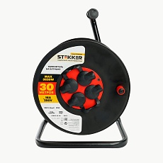 Удлинитель на катушке Stekker STD03-44-30 Standart 4-местный с/з ПВС 3*1,5, оранжевый, 16А, IP44, 30м (29407) 50172 5