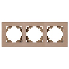 Рамка 3-местная, металл, ,STEKKER, MFR00-7003-02, серия Катрин, шампань 50018