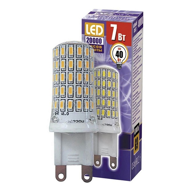 Лампа светодиодная Jazzway G9 7W 4000K прозрачная 1039095B изображение 1 Лампа светодиодная Jazzway G9 7W 4000K прозрачная 1039095B Фото № 1