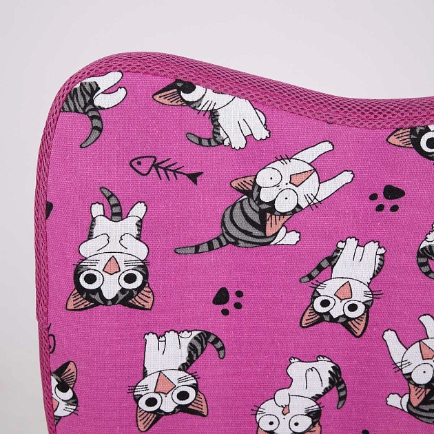 Детское кресло AksHome Catty фуксия с котятами, ткань 84764 Фото № 7