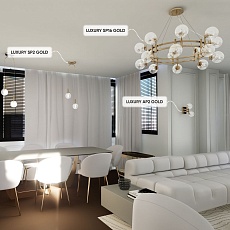 Подвесная люстра Crystal Lux Luxury SP16 Gold 2