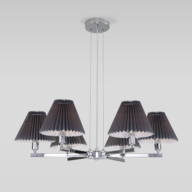 Подвесная люстра Eurosvet Peony 60136/6 хром/графит изображение 1 Подвесная люстра Eurosvet Peony 60136/6 хром/графит Фото № 1