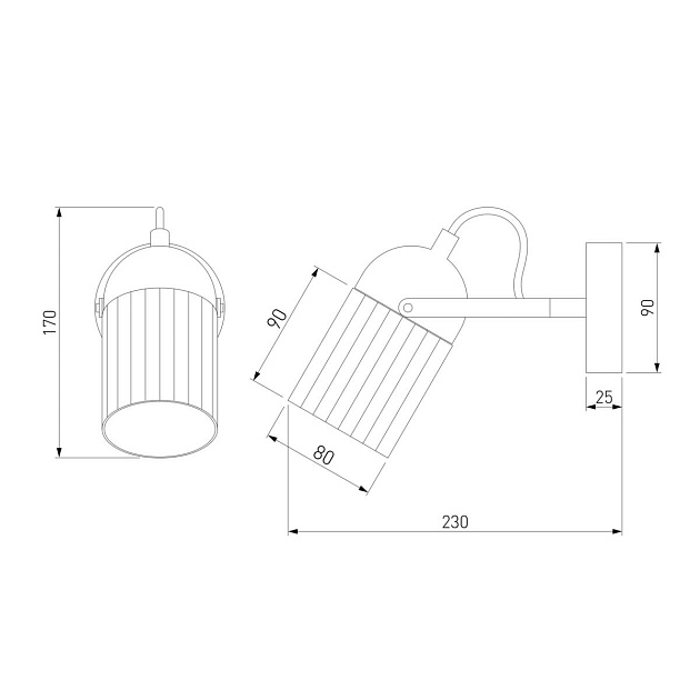 Спот Eurosvet Mars 20122/1 черный/тертый серый изображение 2 Спот Eurosvet Mars 20122/1 черный/тертый серый Фото № 2