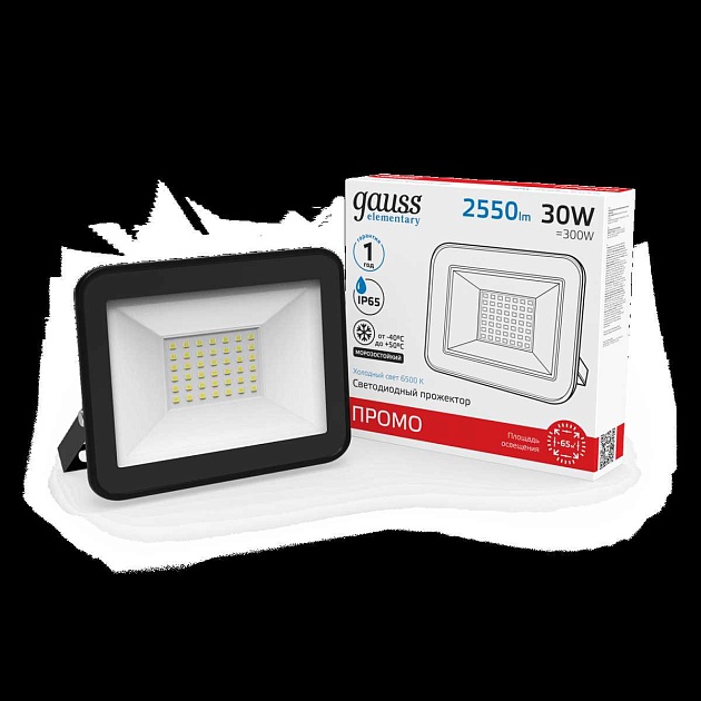 Прожектор светодиодный Gauss 30W 613100330 Фото № 9
