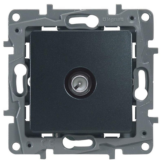 ТВ-розетка оконечная Legrand Etika антрацит 672665 изображение 1 ТВ-розетка оконечная Legrand Etika антрацит 672665 Фото № 1