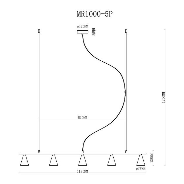 Подвесной светильник MyFar Milla MR1000-5P изображение 2 Подвесной светильник MyFar Milla MR1000-5P Фото № 2