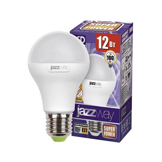 Лампа светодиодная Jazzway E27 12W 5000K матовая 1033734 Фото № 1