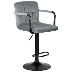 Стул барный DOBRIN KRUGER ARM BLACK (серый велюр (MJ9-75)) 5011_BlackBase-LM KRUGER ARM BLACK 4