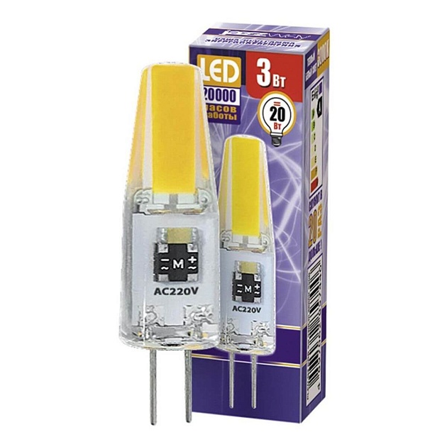 Лампа светодиодная Jazzway G4 3W 3000K прозрачная 2857446 изображение 1 Лампа светодиодная Jazzway G4 3W 3000K прозрачная 2857446 Фото № 1