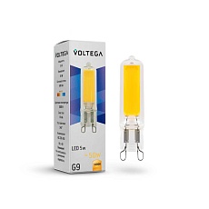 Лампа светодиодная Voltega G9 5W 3000K прозрачная 7262 1