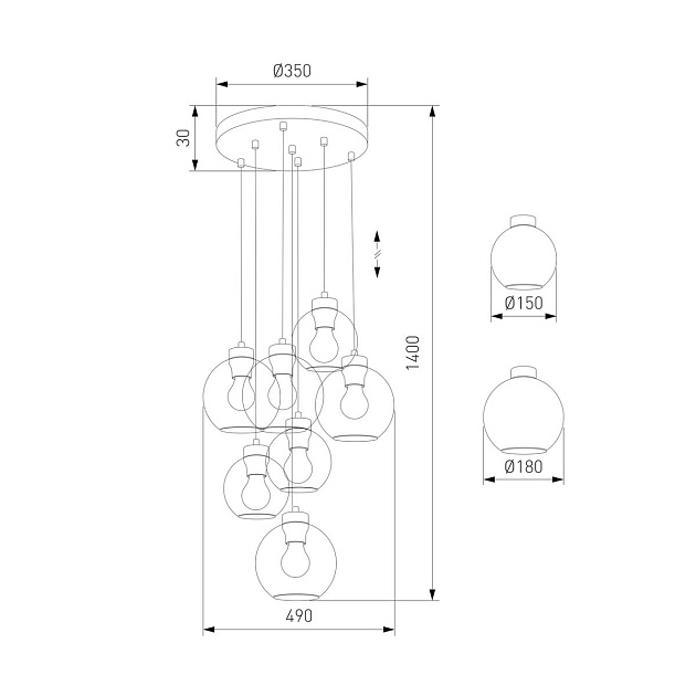 Подвесная люстра TK Lighting 10207 Cubus Фото № 2